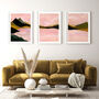 Pink Sky Mountain Landscape Set Of Three, thumbnail 2 of 10