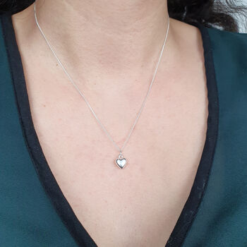Minimalist Puffed Heart Sterling Silver Necklace, 2 of 4