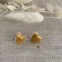 Mustard Yellow Heart Stud Earring, thumbnail 8 of 8