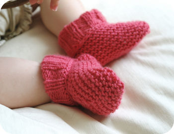 Baby Merino Booties Beginner Knitting Kit, 7 of 8