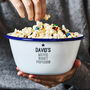 Personalised Enamel Popcorn Bowl For Him, thumbnail 4 of 4
