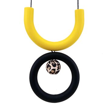 Mustard And Leopard Statement Silicone Necklace, 2 of 5