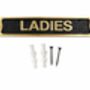 Classic Brass Ladies Toilet Door Plaque With Black Finish, thumbnail 1 of 5