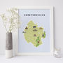 Map Of Herefordshire Print, thumbnail 1 of 2