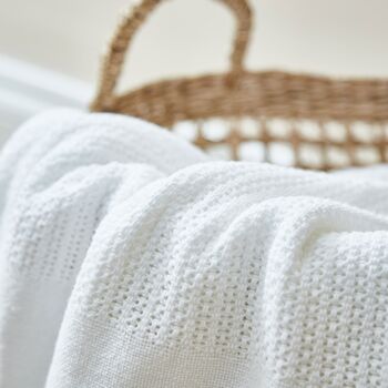 Personalised Ivory Cellular Blanket, 3 of 4