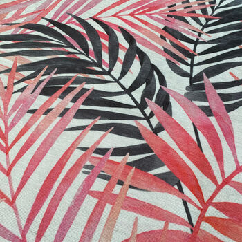 Pink And Black Tropical Leaves Cushion Cover, 2 of 7