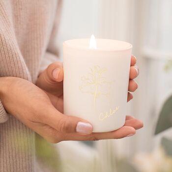 Personalised Birth Flower Constellation Scented Candle, 2 of 9