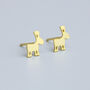 Sterling Silver Gold Colour Christmas Stud Earrings, thumbnail 3 of 7