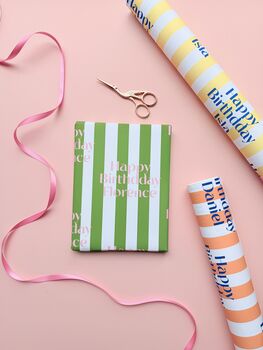 Personalised Striped Text Wrapping Paper, 4 of 9