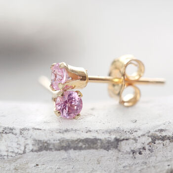 Pink Sapphire Earrings In Silver Or Gold, 7 of 12