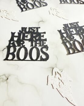 25 X Halloween Confetti, Here For The Boos, Ghost, Halloween Party Decor, 3 of 5