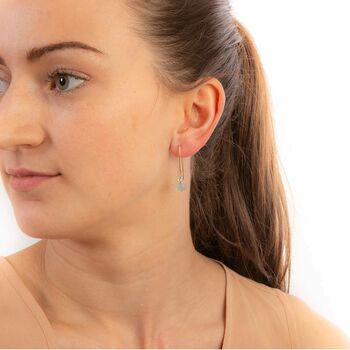 Aquamarine Natural Gemstone Earrings, 3 of 5
