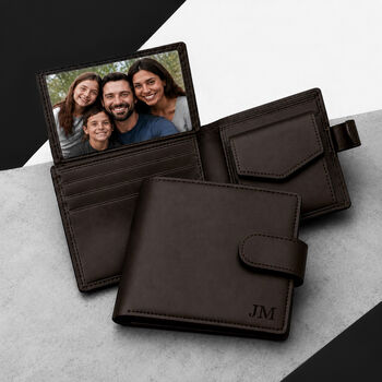 Personalised Men's Rfid Leather Photo Bifold Wallet, 2 of 7