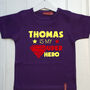Personalised Child's Daddy Is My Superhero T Shirt, thumbnail 2 of 8