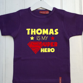 Personalised Child's Daddy Is My Superhero T Shirt, 2 of 8