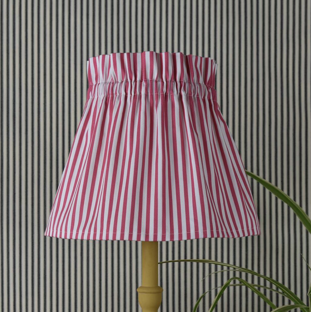 Dolly Pink Stripe Gathered Scrunchie Lampshade, 1 of 2