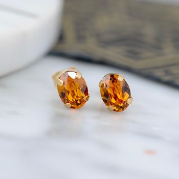 Small Oval Earrings Made With Swarovski Crystals, 12 of 12