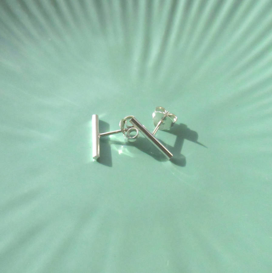 sterling silver bar stud earrings by marion made | notonthehighstreet.com