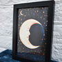 A5 Recycled Moon Crescent Art Print, thumbnail 4 of 5