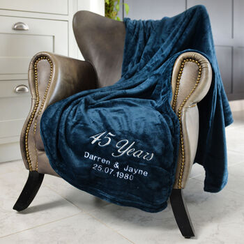 Personalised Sapphire Anniversary 45 Years Married Blanket, 2 of 4