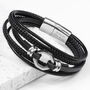 Personalised Men's Mayfair Leather Bracelet, thumbnail 1 of 8