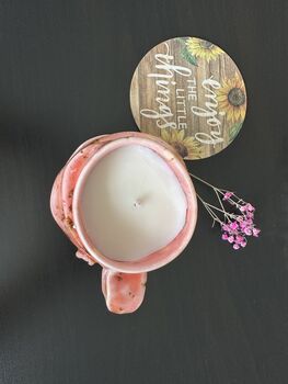 Vanilla Scented Candle In Handmade Ceramic Cup, 3 of 5