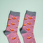 Highland Cow Navy Bamboo Socks, thumbnail 4 of 8