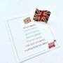 UK Flag Enamel Pin, Gift For Her, English Flag Patriotic Pin, thumbnail 5 of 12
