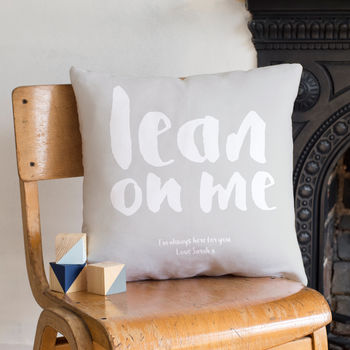 'Lean On Me' Personalised Cushion, 3 of 8