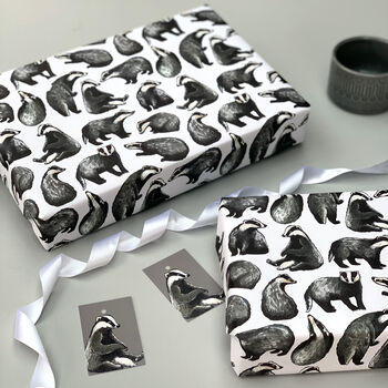 Badger Watercolour Wrapping Paper, 8 of 10