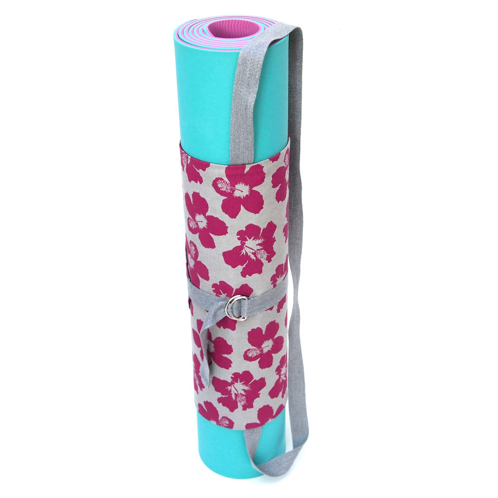 Yoga Mat Roll Hibiscus Print By Megan Alice England