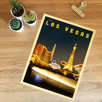 Personalised Las Vegas Vintage Style Travel Print, 5 of 5