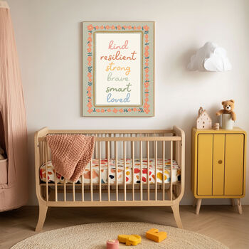 Rainbow Affirmations Nursery Art Print, 3 of 4