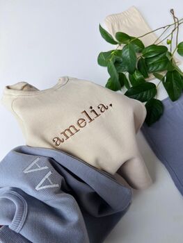 Personalised Summer Ribbed Cotton Kids Loungewear Set, 3 of 10