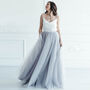 Grey Maxi Skirt Tulle Bridal Skirt, thumbnail 1 of 12