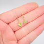 Green Cubic Zirconia Round Drop Hook Earrings, thumbnail 3 of 5