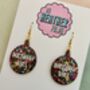 Rainbow Bauble 'Birthday Girl' Glitter Earrings / Rainbow Party Jewellery Birthday Gift For Her / Multi Colour Glitter Statement Confetti Jewellery, thumbnail 4 of 5