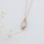 Gold Oval Dotted Gemstone Pendant Necklace, thumbnail 8 of 11