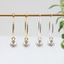 Gold Or Silver And Crystal Pearl Hoop Earrings, thumbnail 2 of 6