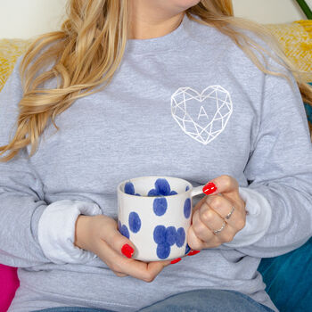 Jewelled Heart Personalised Monogram Sweatshirt Jumper, 3 of 9