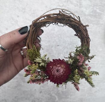 Mini Spring Dried Flower Wreath Decor, 3 of 3