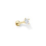 14 Carat Gold Solitaire, Threaded Labret Piercing, thumbnail 4 of 6