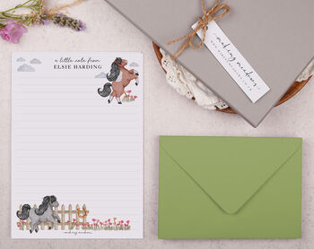 A5 Personalised Children's Stationery Set Gift With Horse Design, 3 of 9