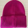 Deep Cuff Hot Pink Beanie With Embroidered Dachshund, thumbnail 3 of 3