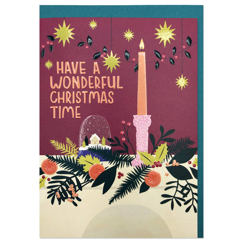 ‘Have A Wonderful Christmas Time’ Christmas Mantle Card By Raspberry ...