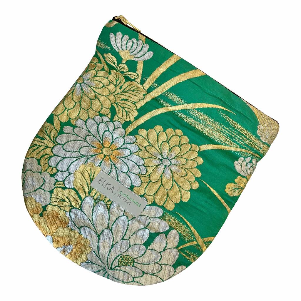 Metallic Green Vintage Kimono Clutch Bag By Elka | notonthehighstreet.com