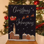 Personalised Christmas At Surname Acrylic Sign With Wooden Stand, thumbnail 4 of 5