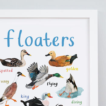 'Floaters' Illustrated Bird Art Print, 2 of 3