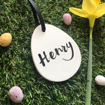 Personalised Hanging Ceramic Easter Egg Decoration, 6 of 6