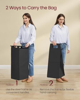 Rolling Laundry Hamper Cart With Shelves, 6 of 7